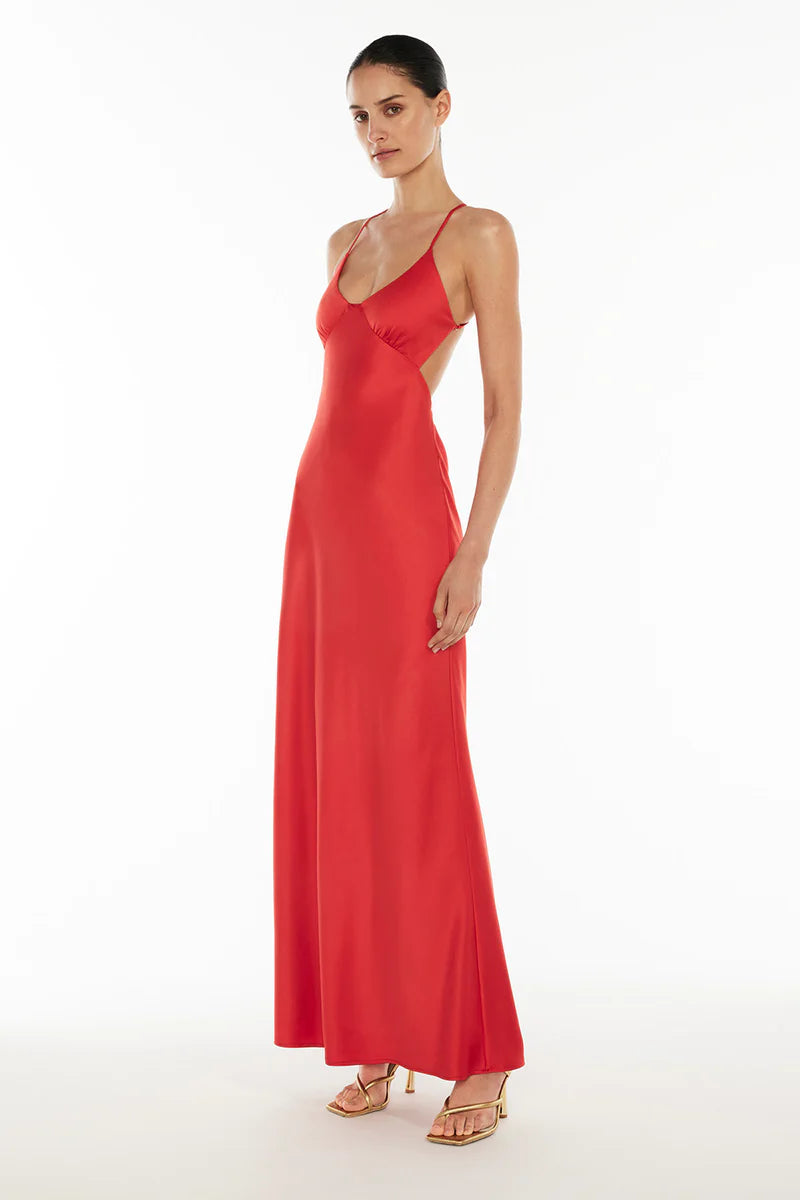 Saturation point slip dress red