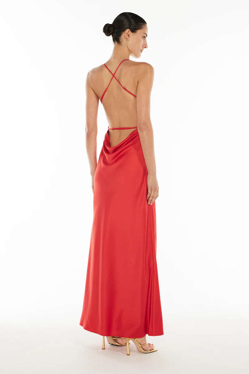 Saturation point slip dress red