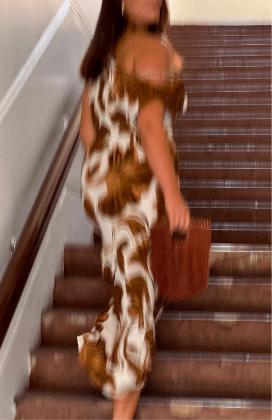 Melon maxi dress cosmos