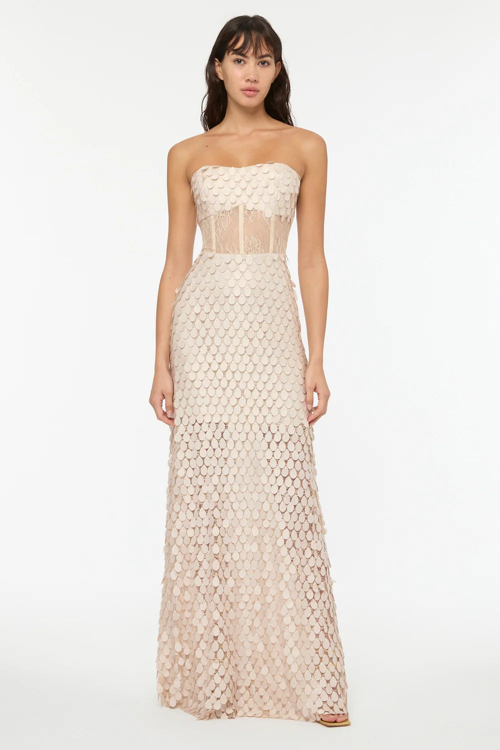 Supreme extreme strapless gown chalk