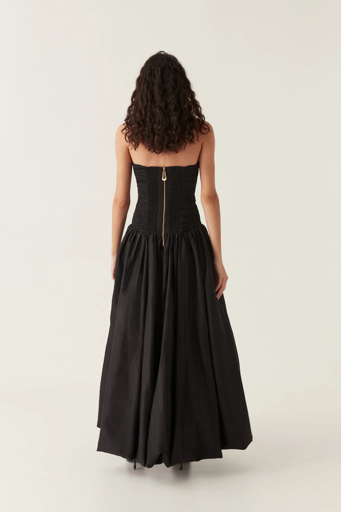 Violette bubble hem maxi dress black