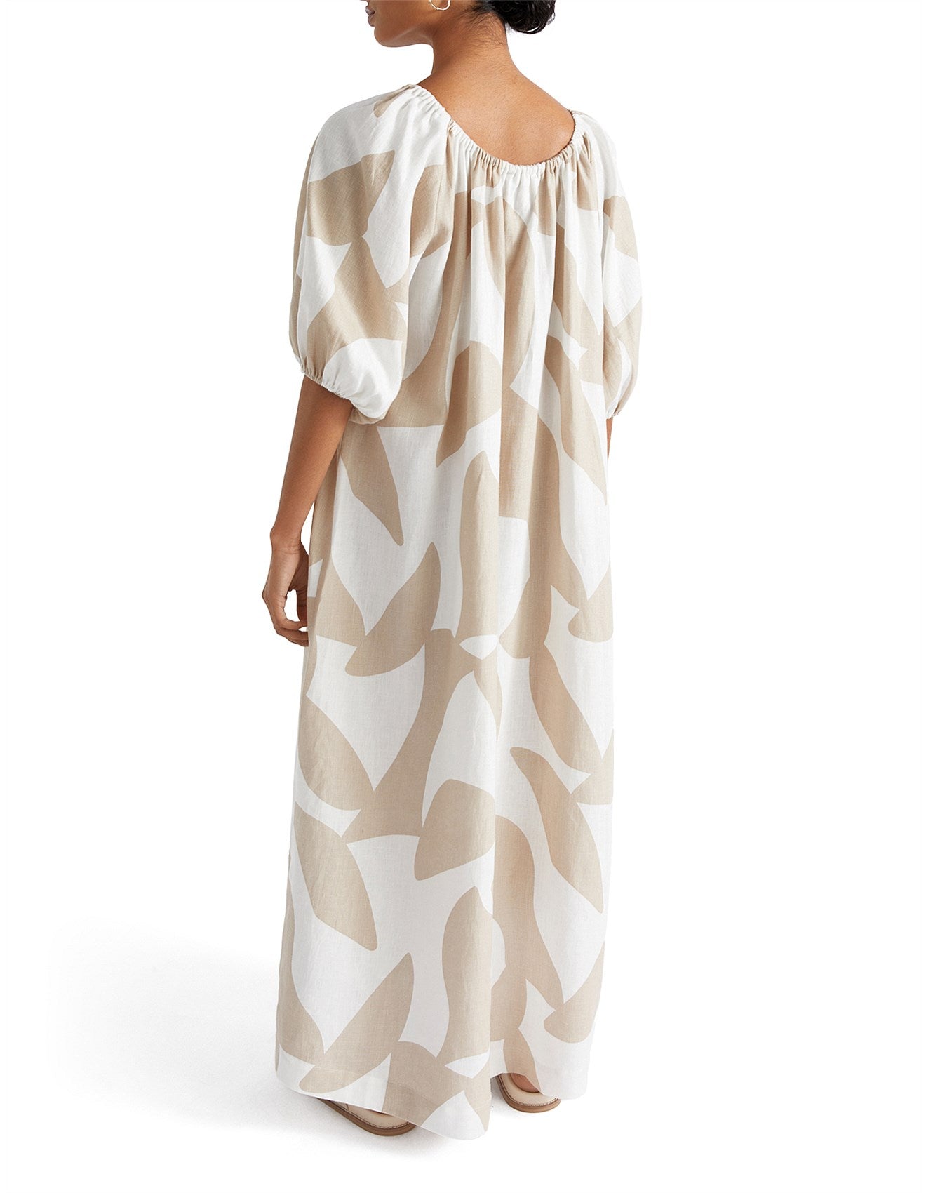 Linen Abstract maxi dress