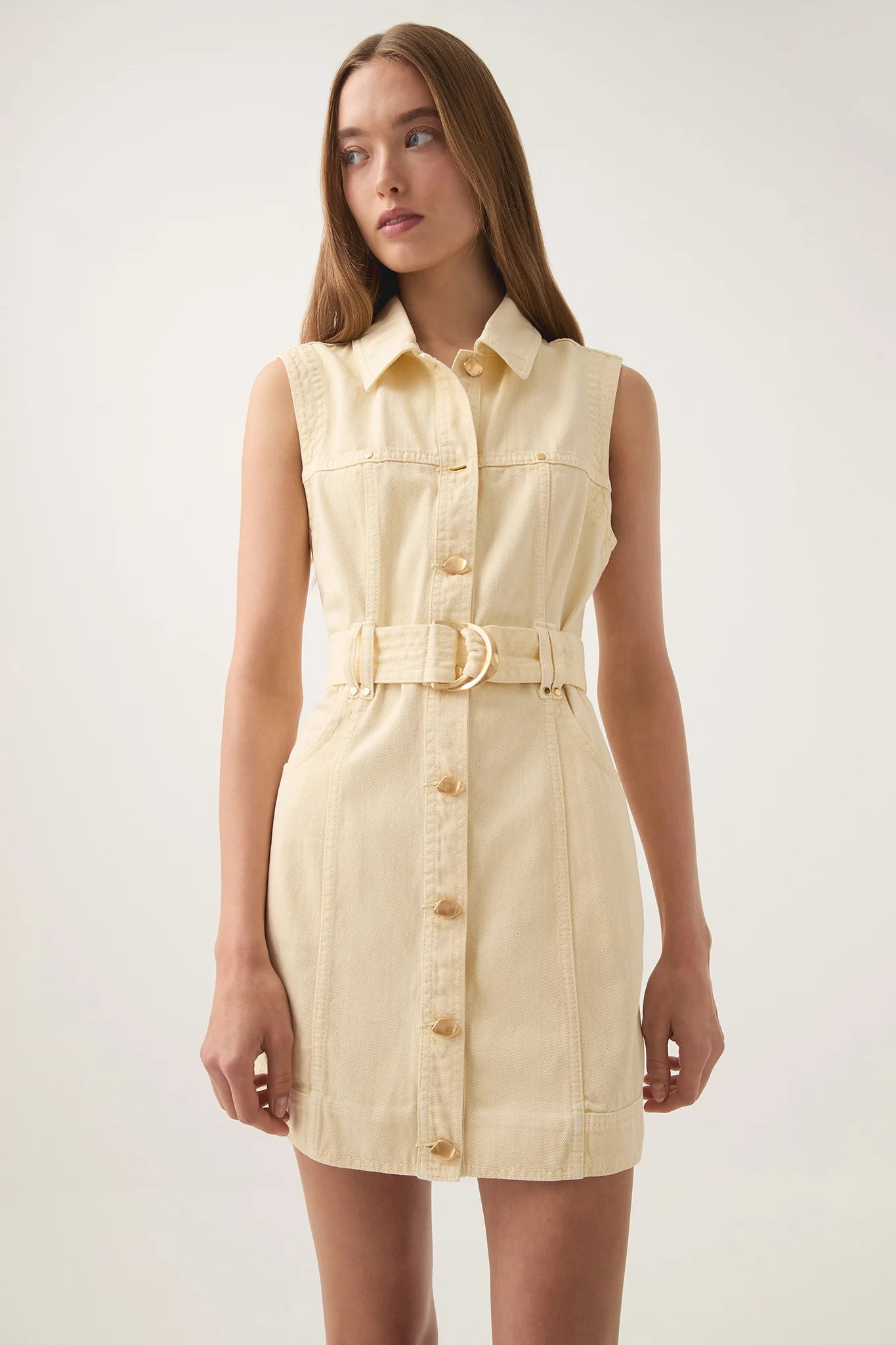 Ray denim mini dress sunlight wash