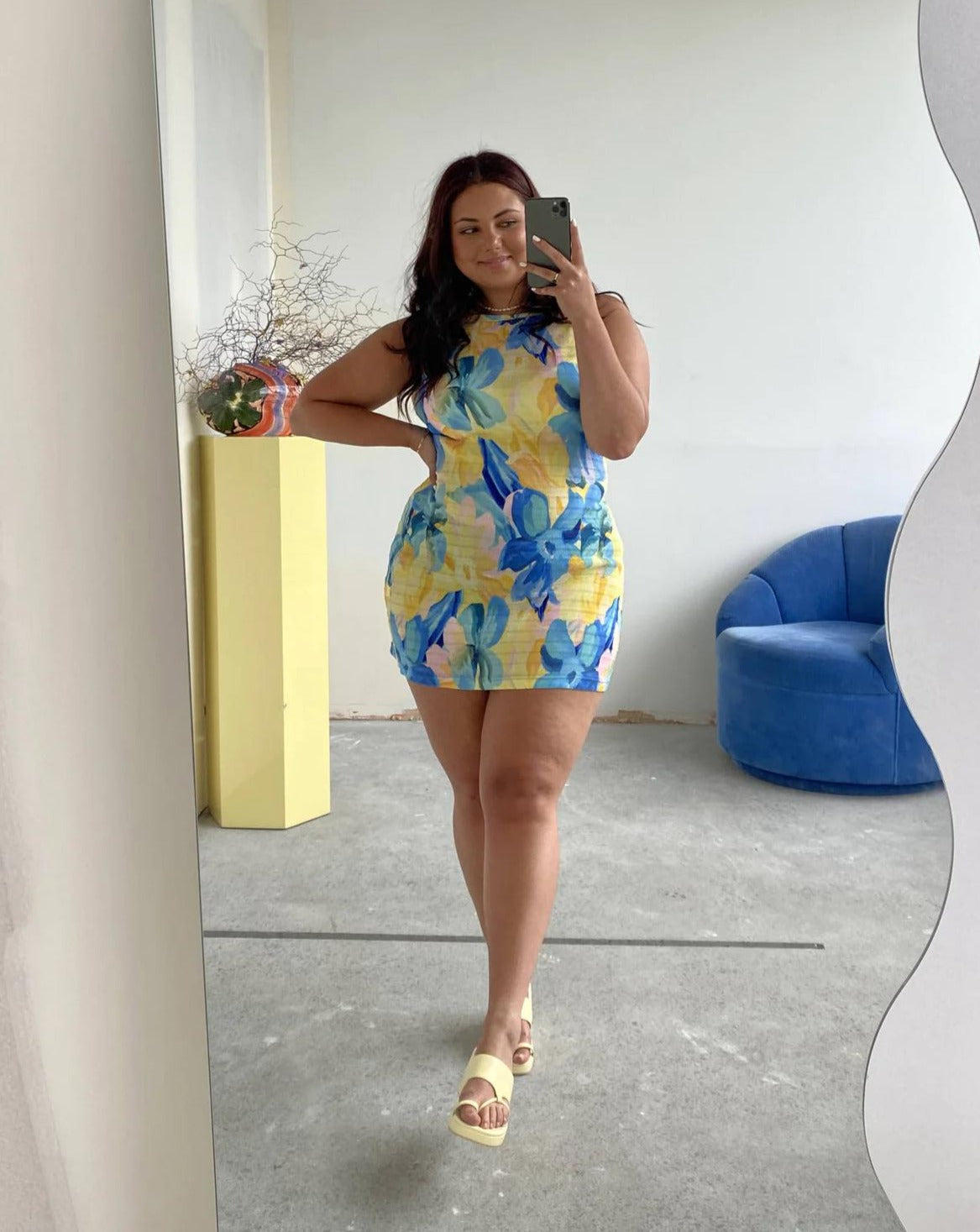 Miami crinkle mini dress