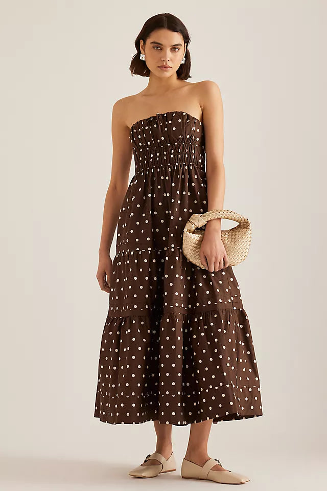 Somerset maxi dress brown polka dot