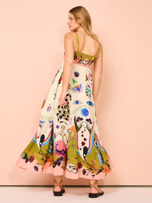 Evergreen sundress in multi