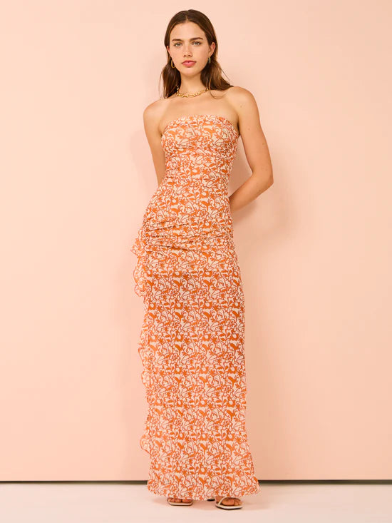 Firefly strapless dress in fiest floral