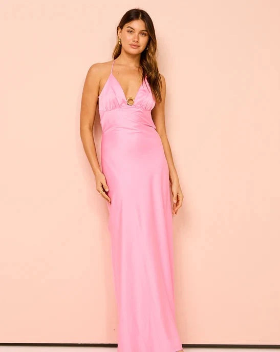 Liquid asset slip dress pink