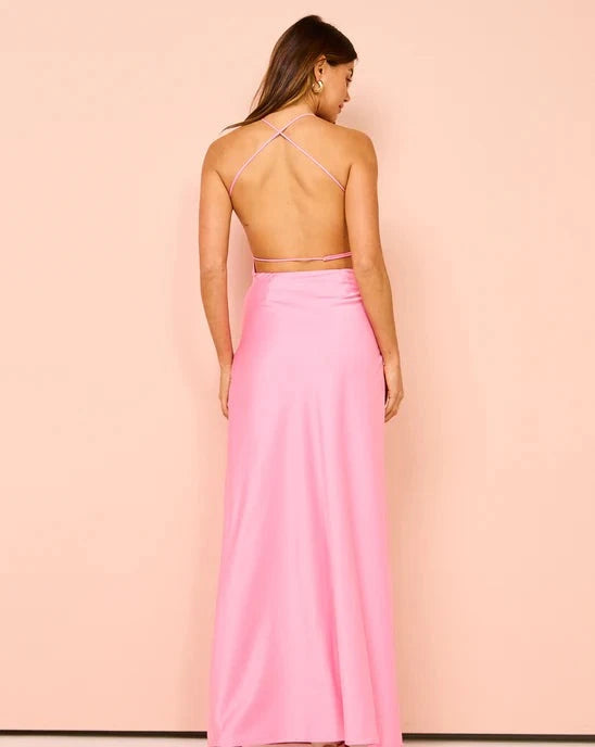 Liquid asset slip dress pink