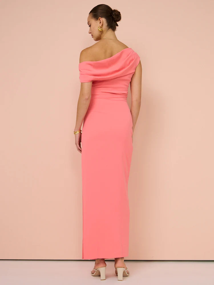Alexis Off Shoulder Gown in Watermelon
