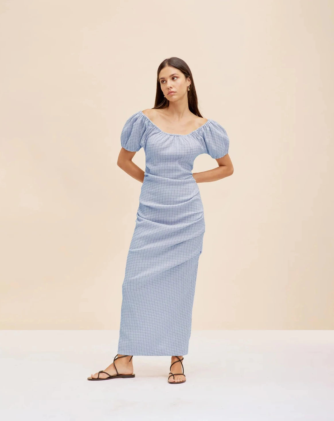 Delphi dress blue gingham