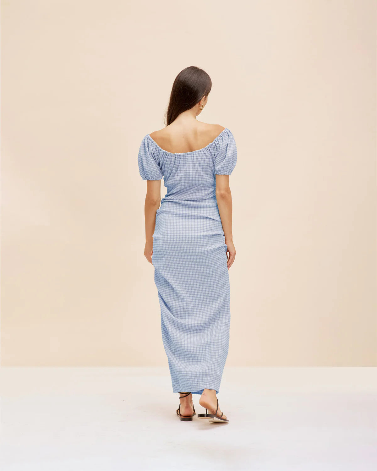 Delphi dress blue gingham
