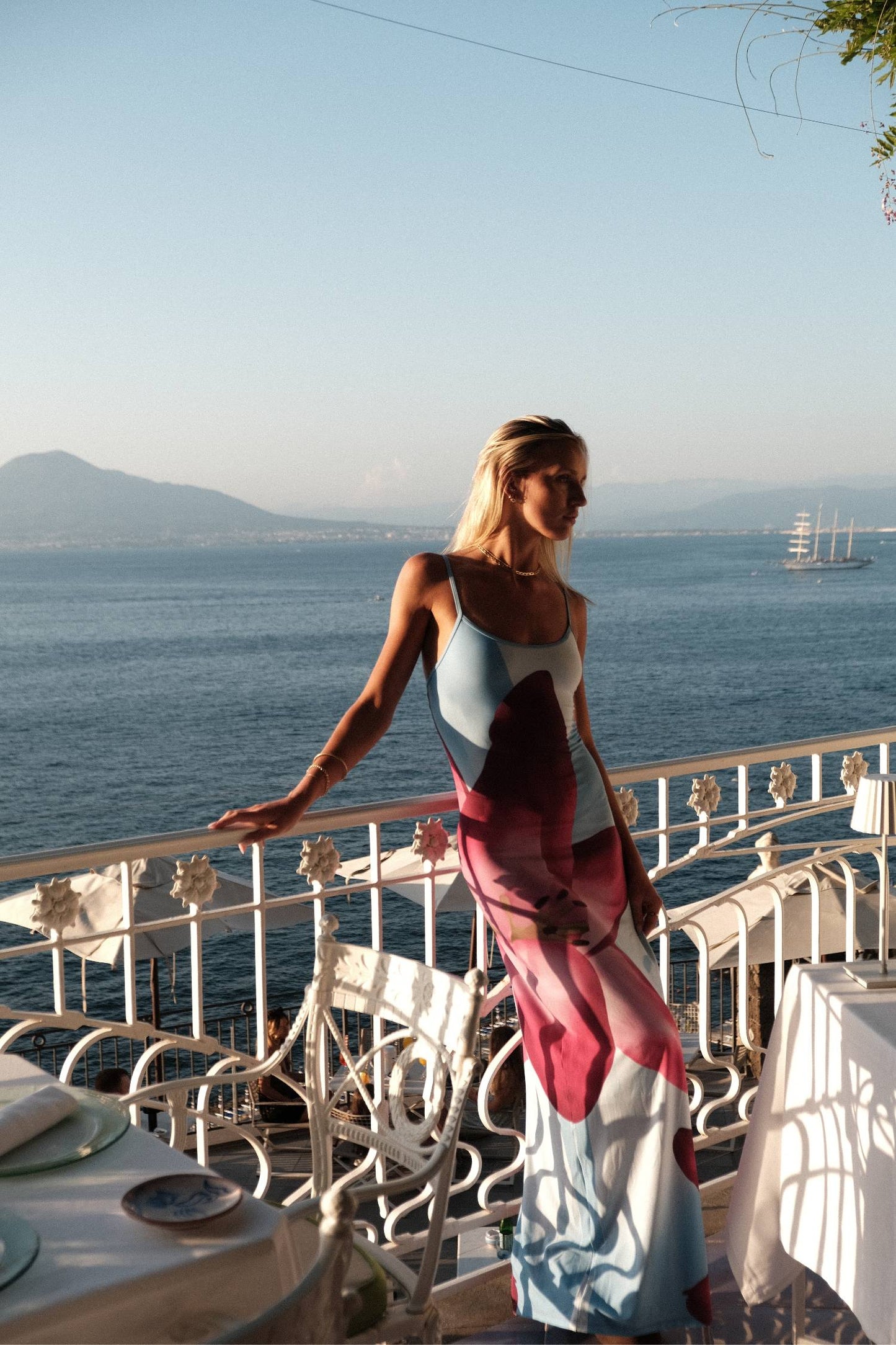Sky lily floral slip dress