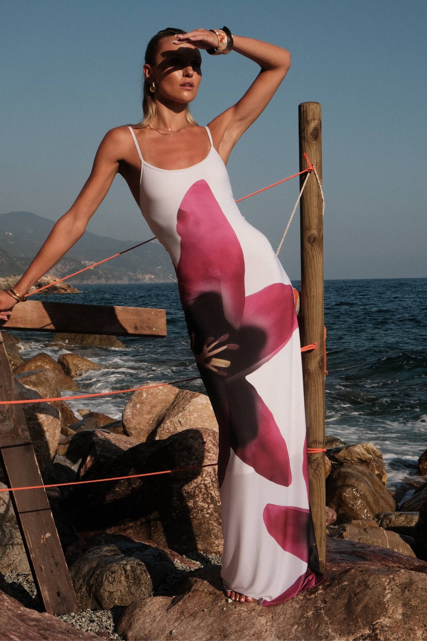 Pearl lily floral slip dress