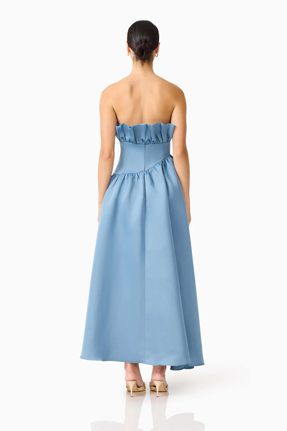 Laurel sleeveless maxi dress in Steel Blue