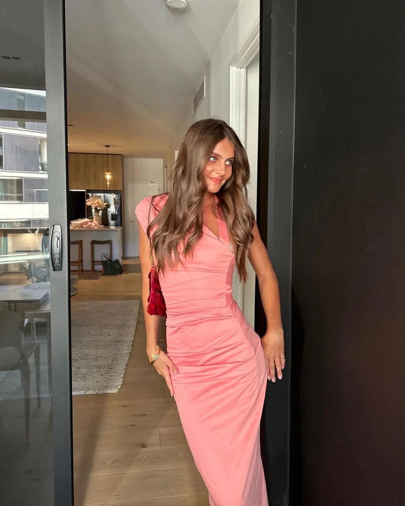 Giacomo gathered gown pink