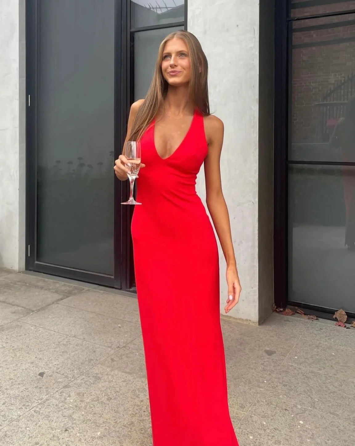 Eiza gown red