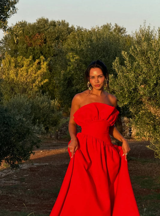 Laurel Sleeveless Maxi Dress In Red