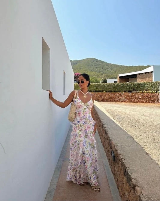 Poppy ruffle gown lilac colvin floral