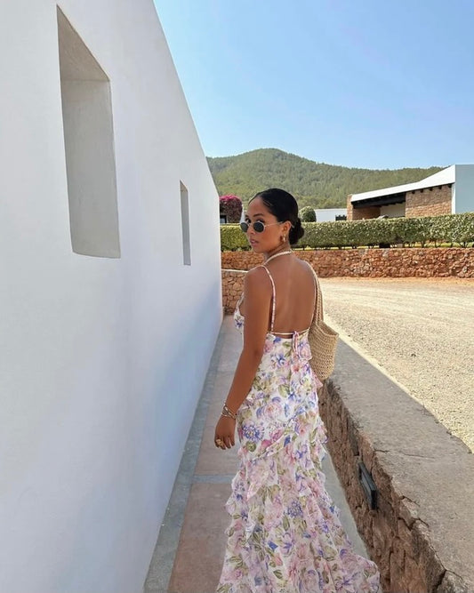 Poppy ruffle gown lilac colvin floral