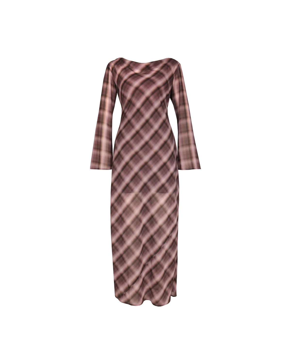 Madrid long sleeve dress haze tartan