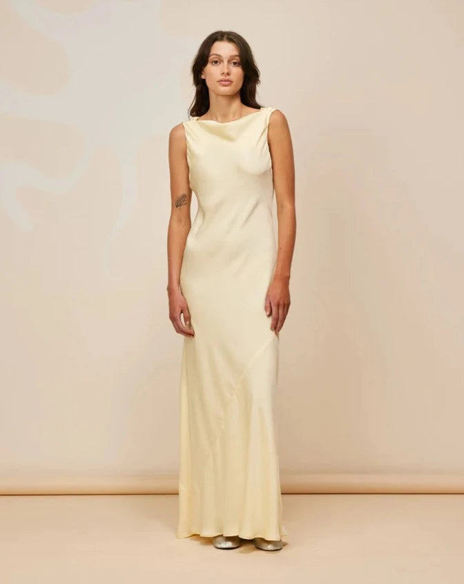 Firebird cowl gown butter