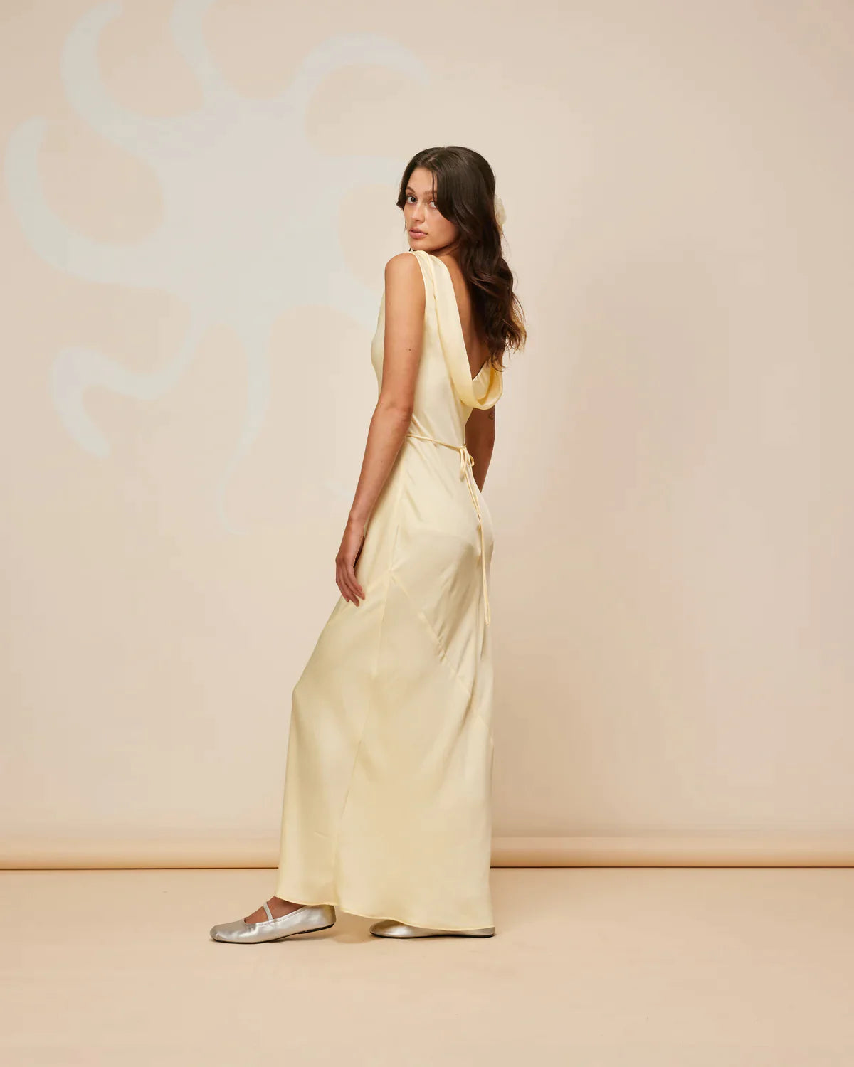 Firebird cowl gown butter