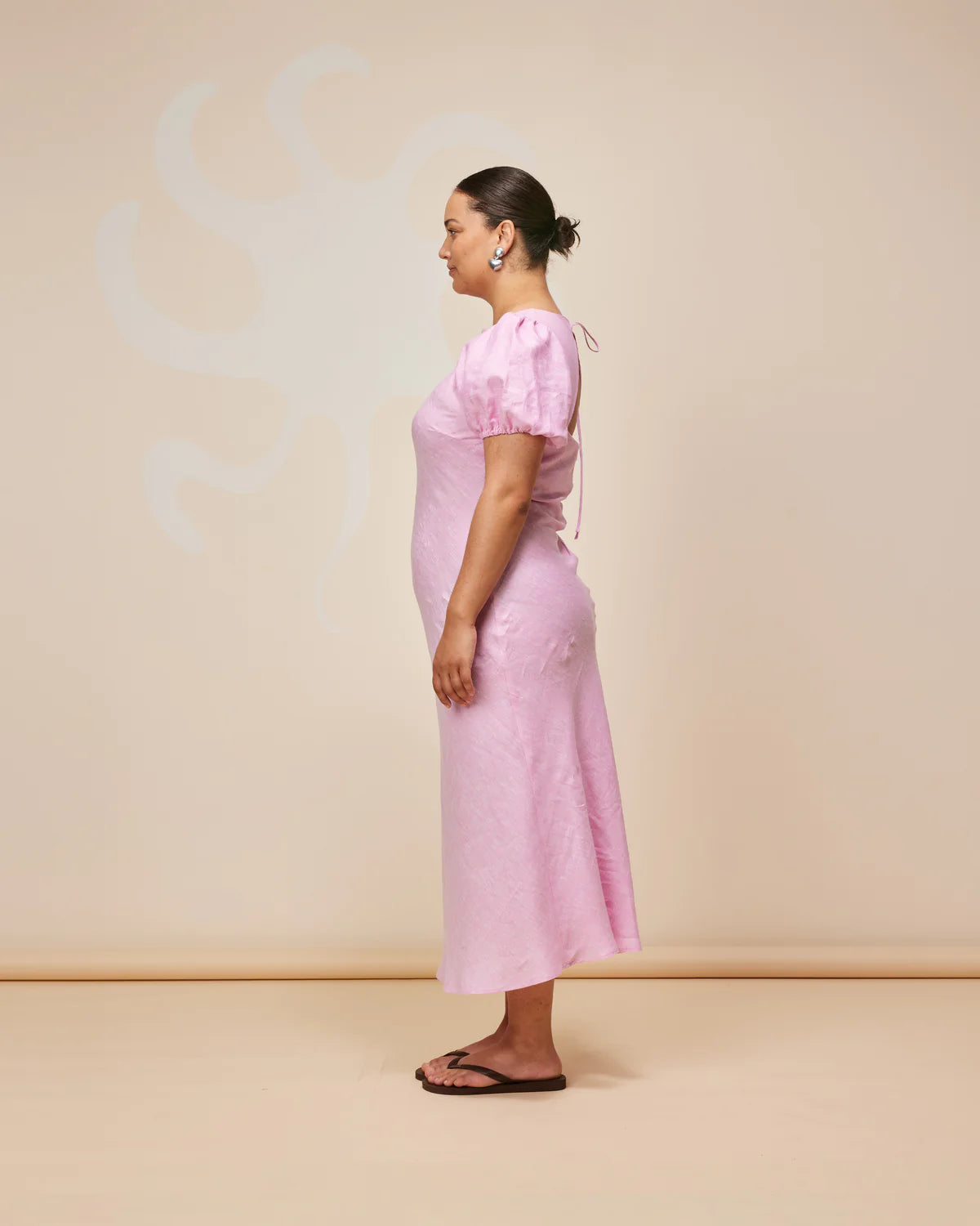 Kos linen dress pink