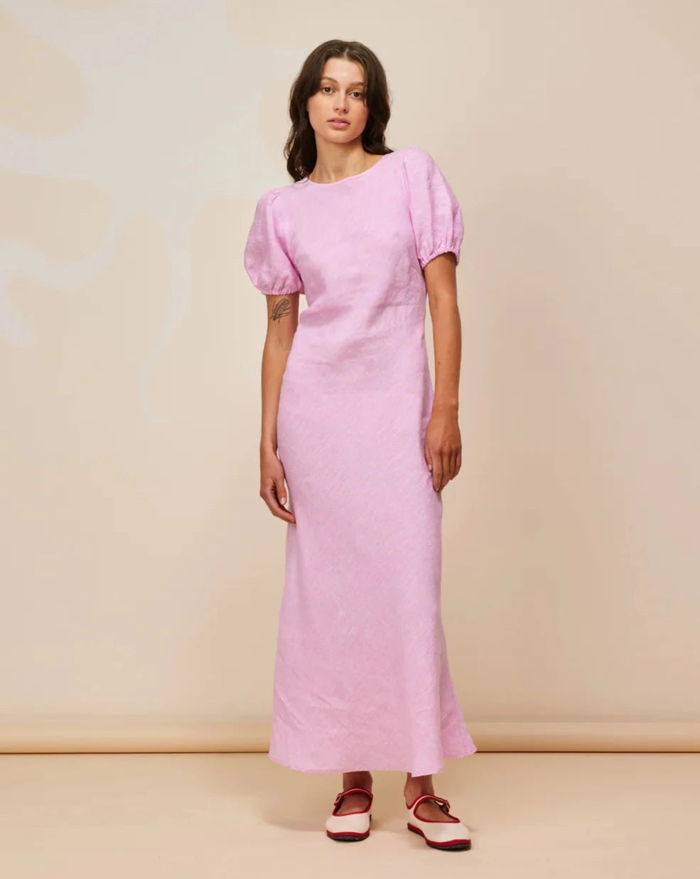 Kos linen dress pink