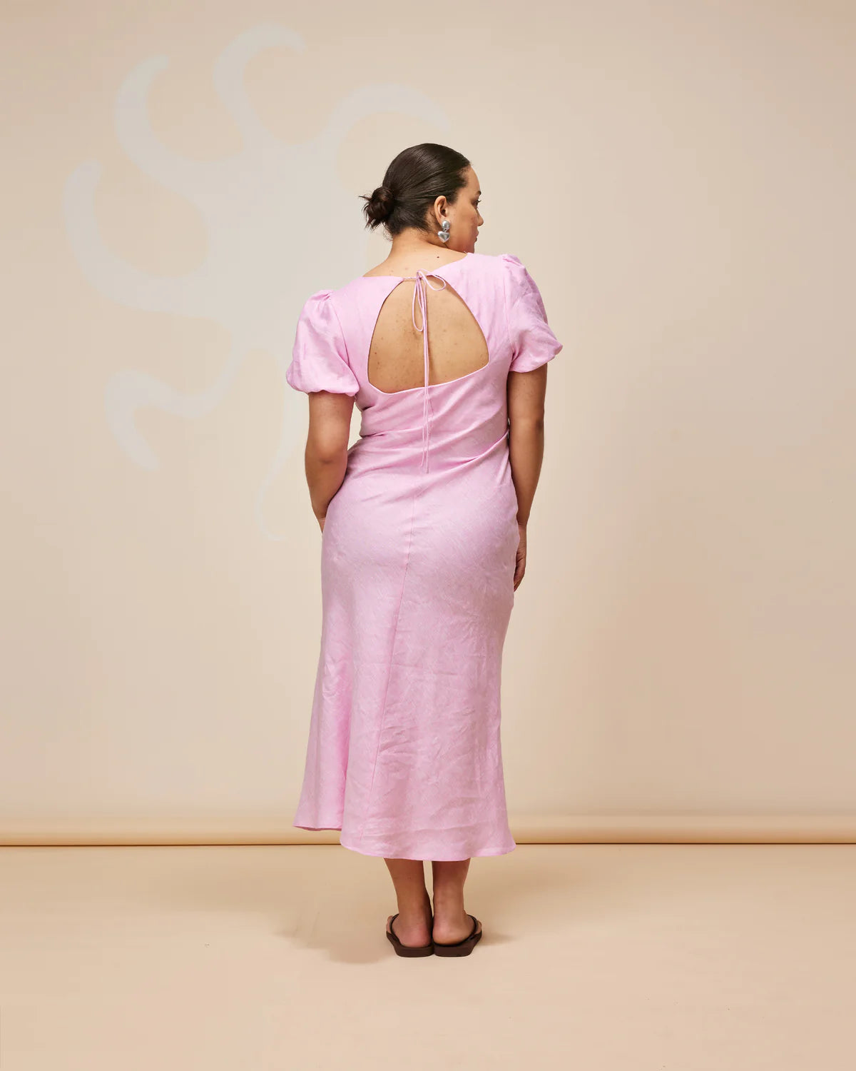 Kos linen dress pink