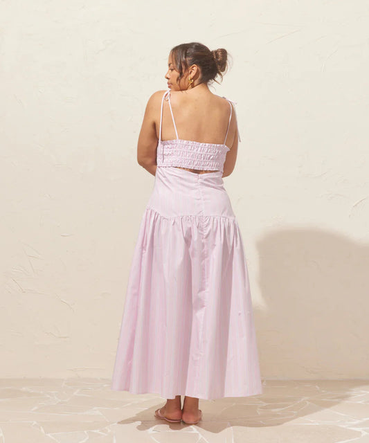 Trulli maxi dress lilac candy stripe