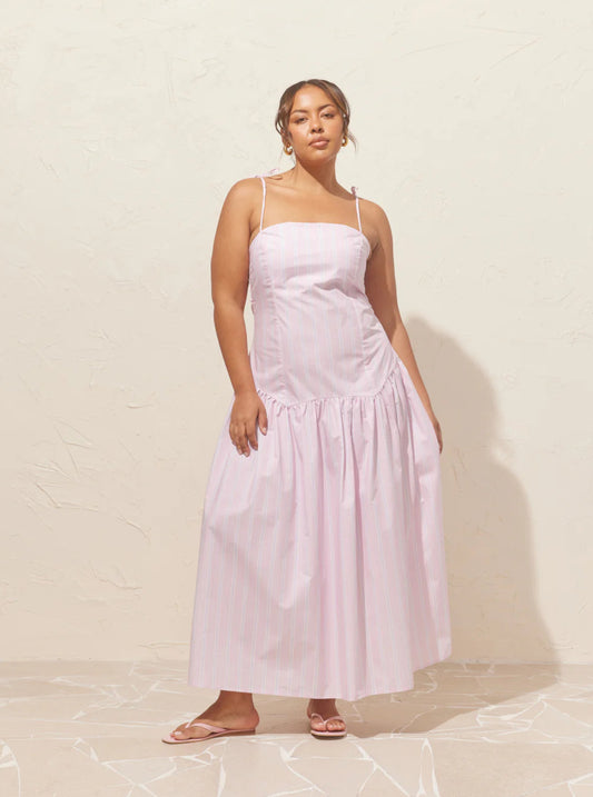 Trulli maxi dress lilac candy stripe