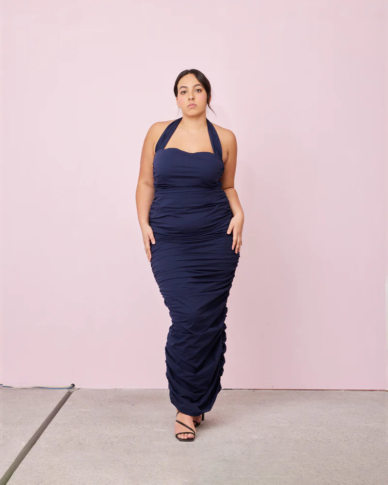 Ariel halter dress navy