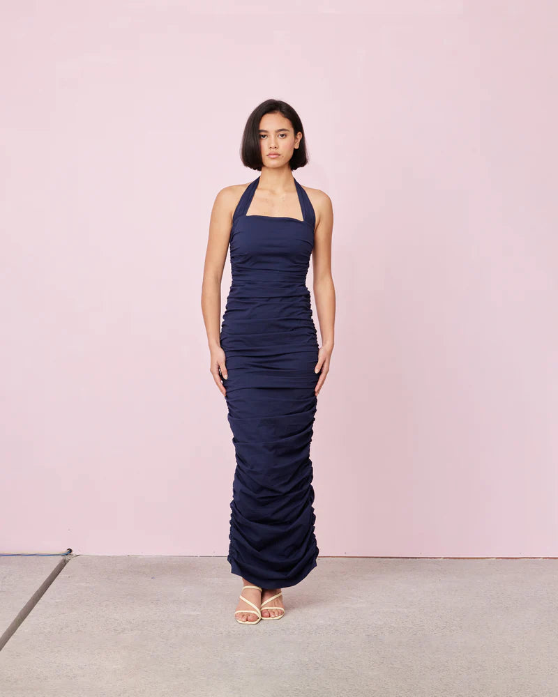 Ariel halter dress navy