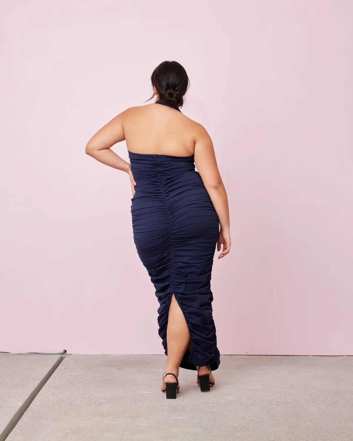 Ariel halter dress navy