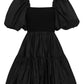 Casa puff sleeve mini dress black