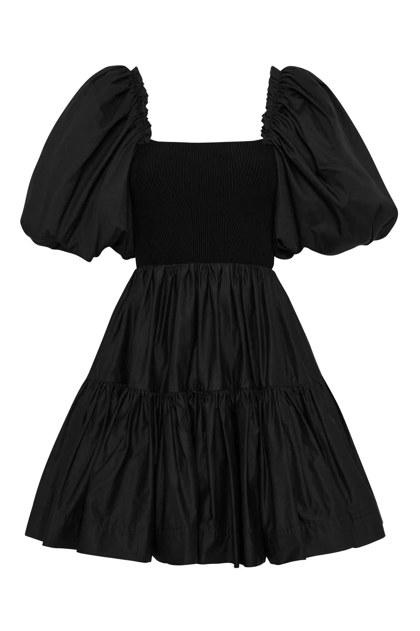Casa puff sleeve mini dress black