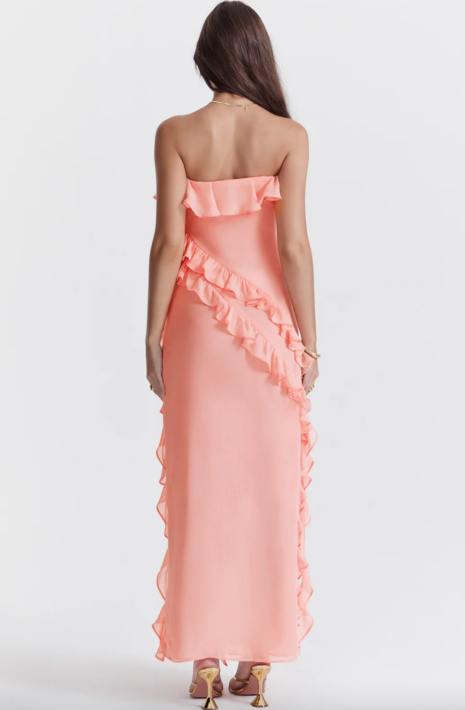 Sarina apricot maxi dress