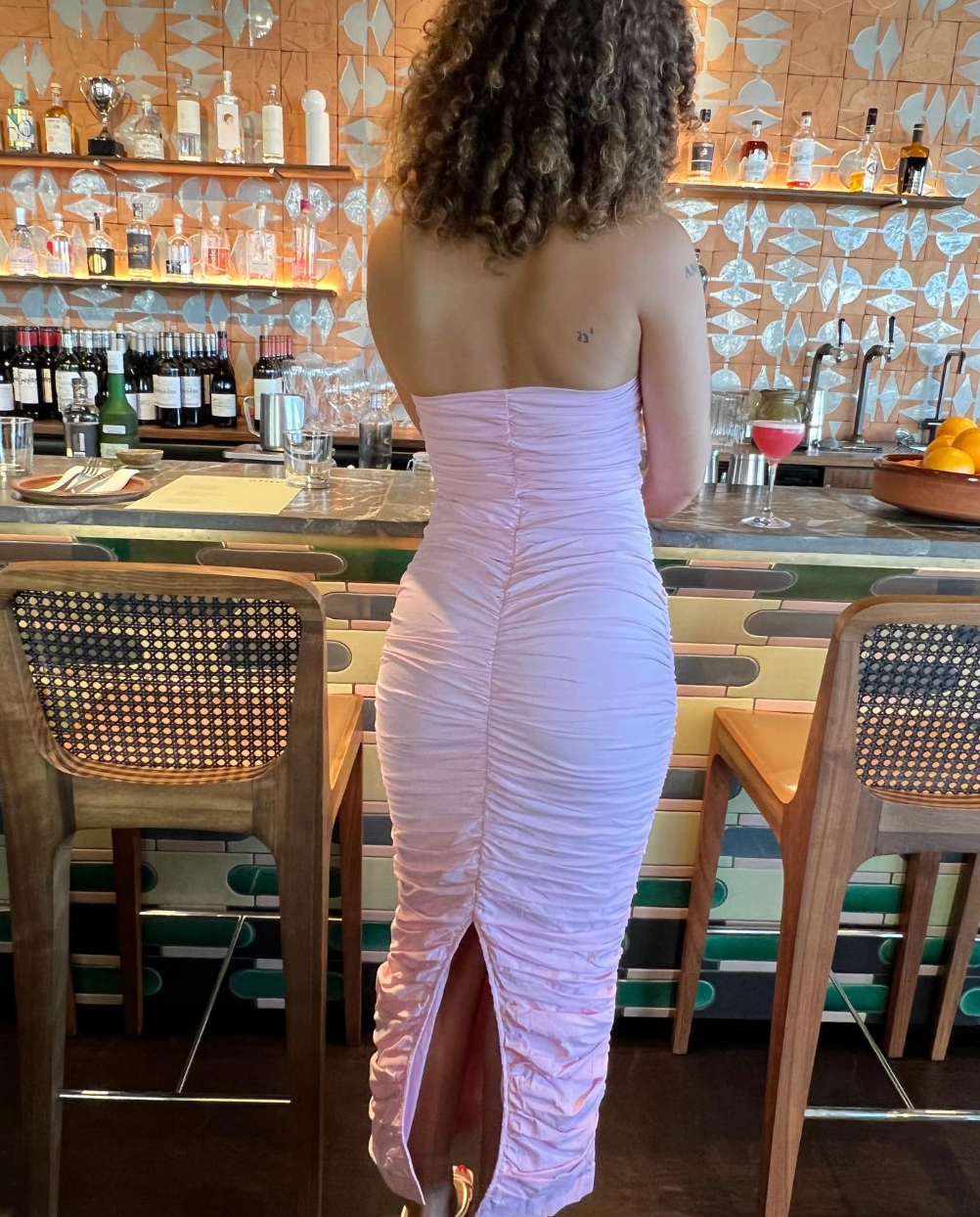 Ariel halter dress carnation