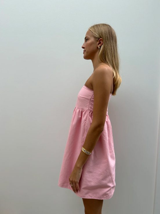 The Charlotte mini dress in baby pink