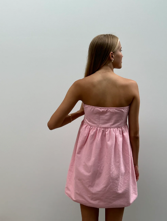 The Charlotte mini dress in baby pink