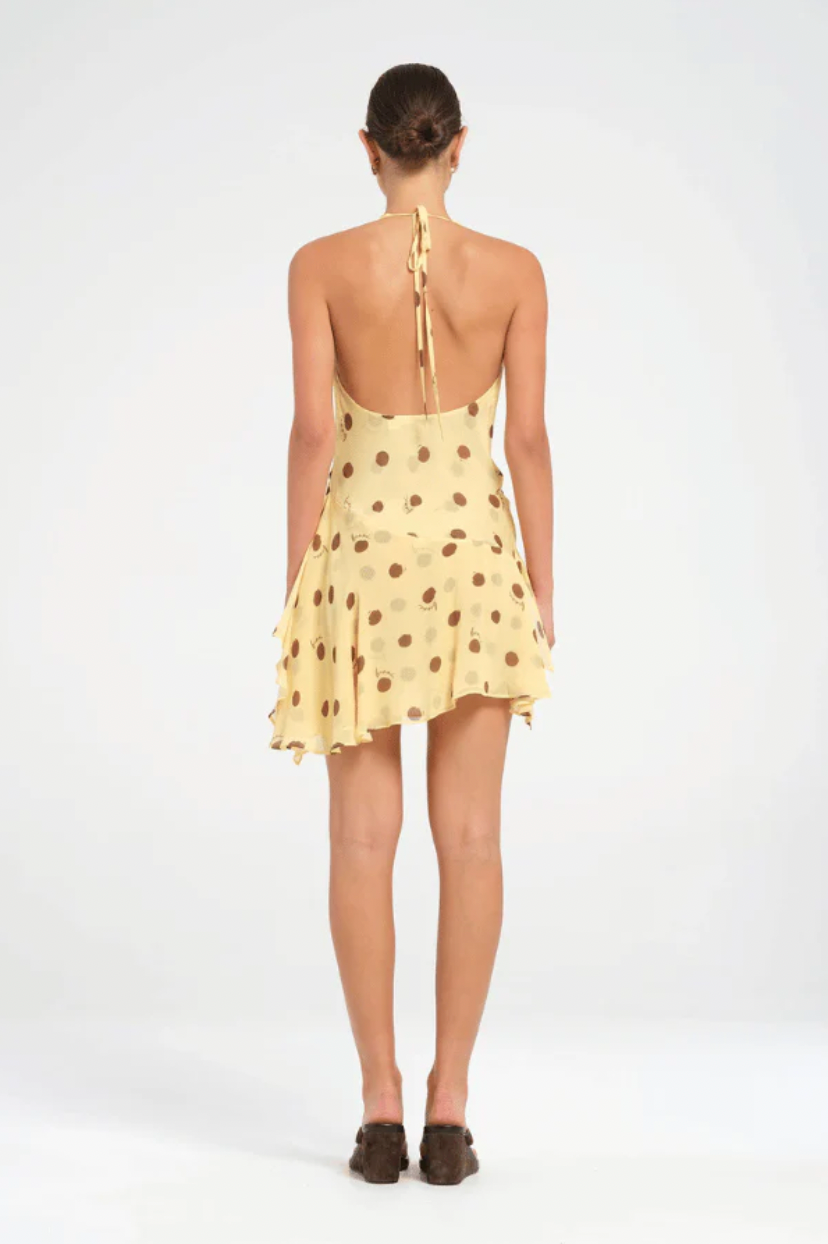 Harlow polka halter dress butter spot