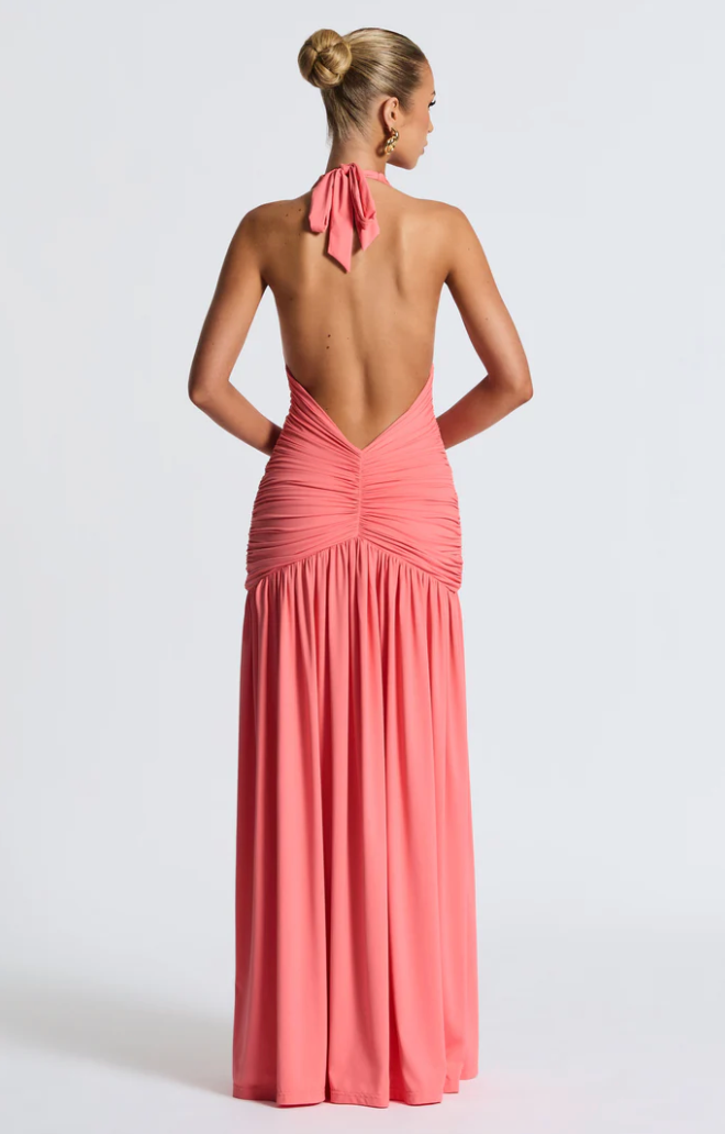 Melania Maxi Dress Coral Pink