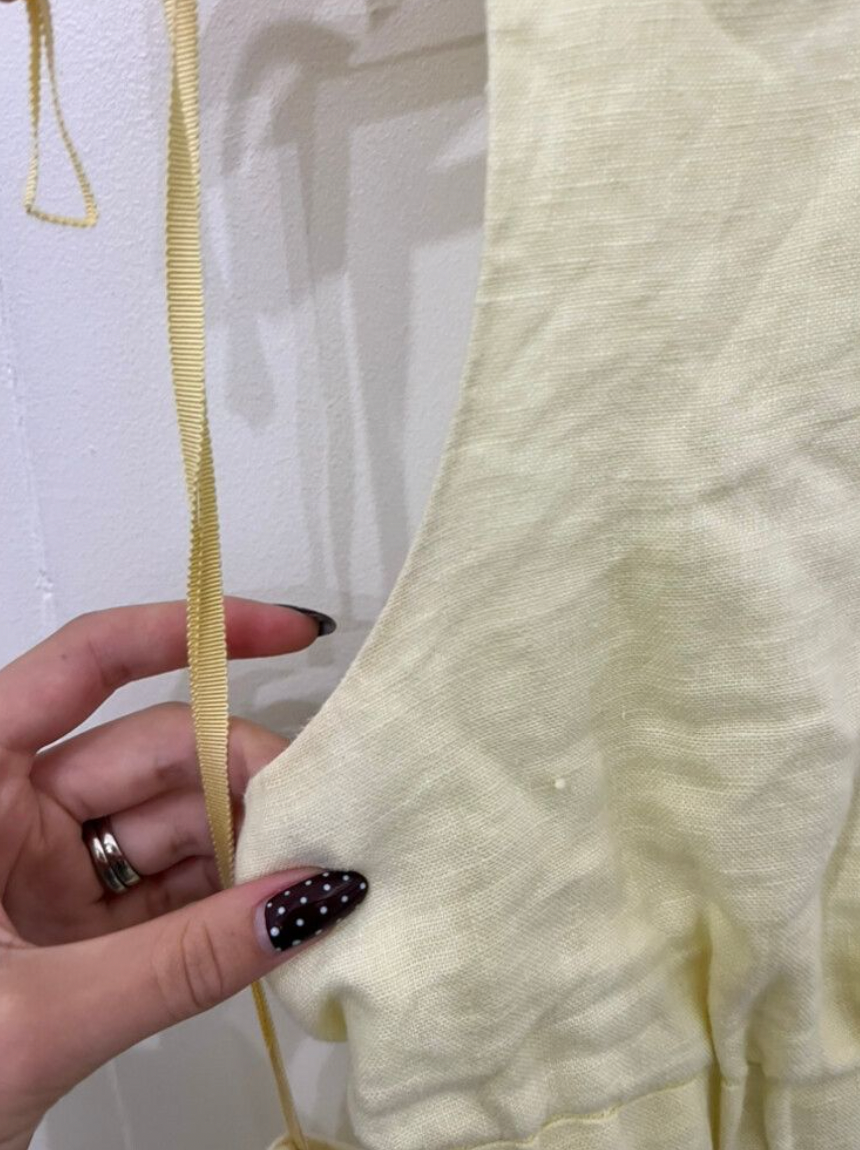 SALE - Francesca asymmetrical cut out dress butter yellow (1/8)