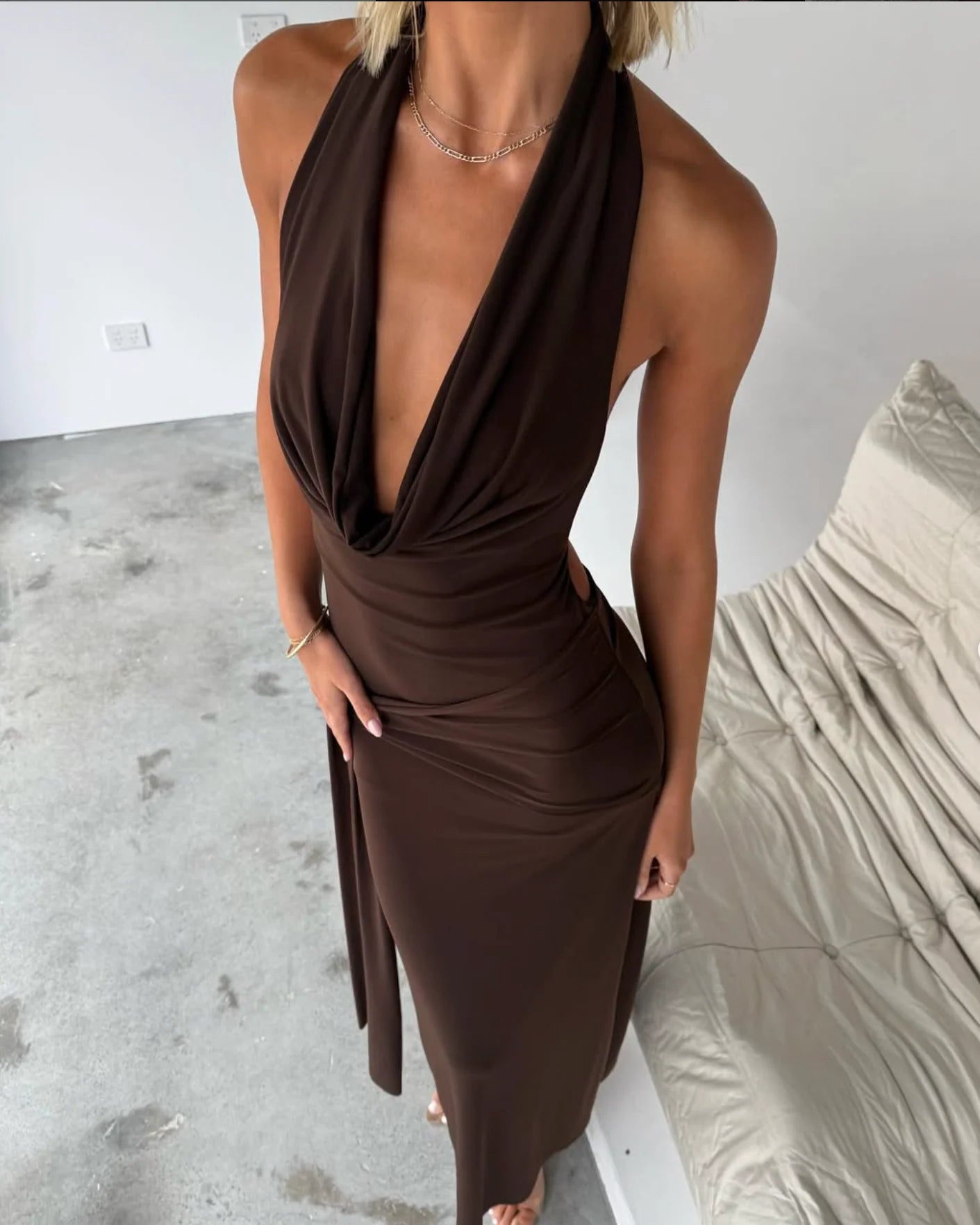 Nadia dress brown