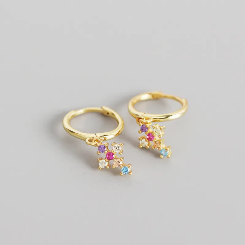 LUNA | Zircon Hoops - Yellow Gold