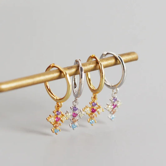 LUNA | Zircon Hoops - Yellow Gold