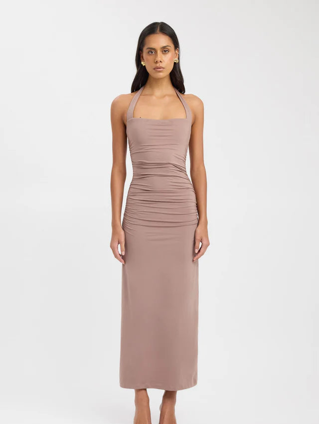 Hailey halter dress ginger snap
