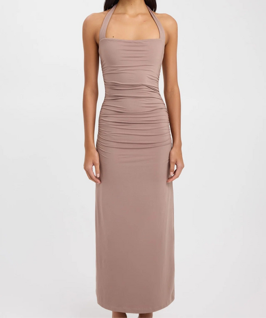 Hailey halter dress ginger snap