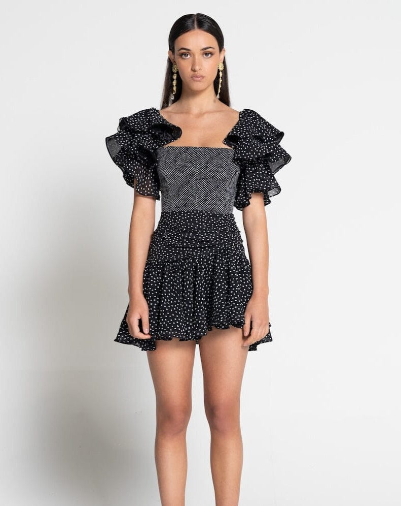 Florence dress in black polka